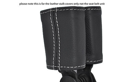 white stitching FITS AUDI TT MK2 2006-2011 2X REAR SEAT BELT LEATHER COVERS