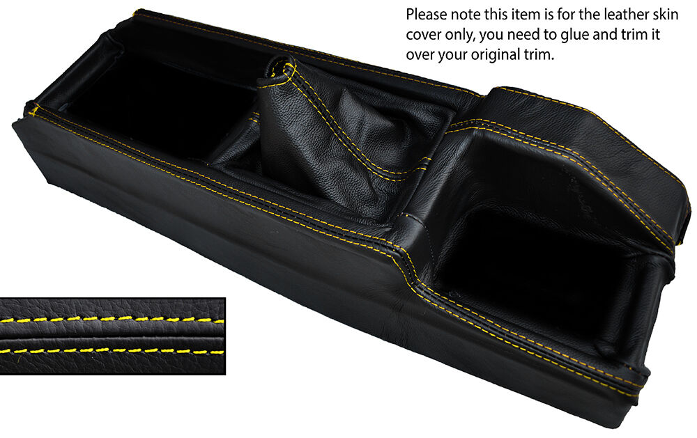 YELLOW STITCH CENTRE CONSOLE & GAITER SKIN COVERS FITS ALFA ROMEO ALFETTA GTV