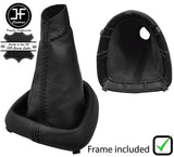 BLACK STITCH LEATHER GEAR GAITER+PLASTIC FRAME FOR RENAULT KANGOO MK1 2000-2008