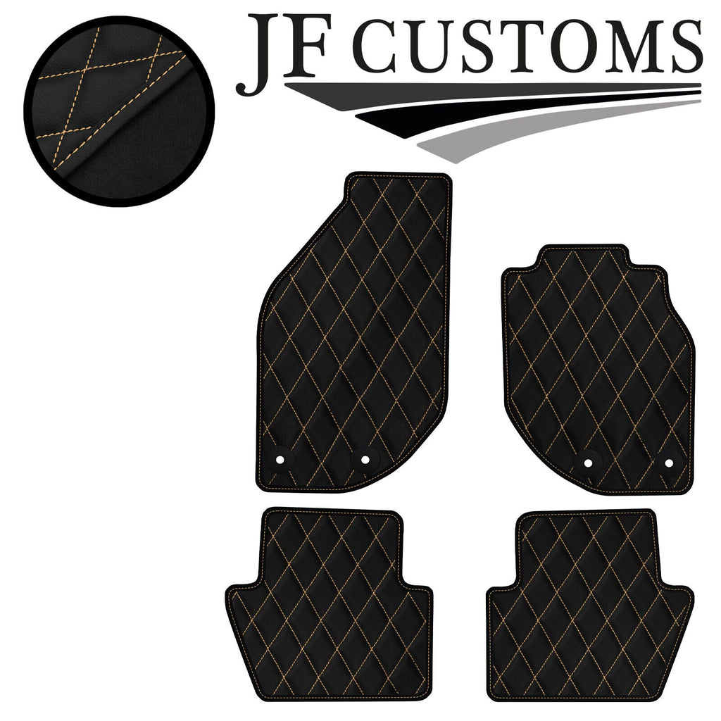 CREAM DIAMOND STITCH VINYL 4X TAILORED FLOOR CARPETS FOR VOLVO C70 95-06