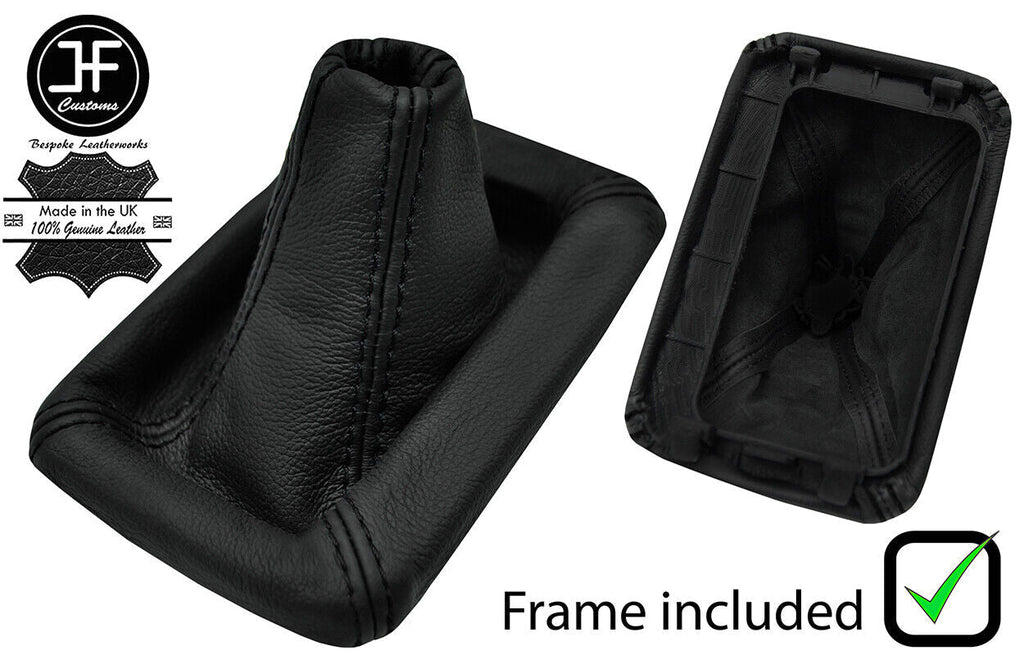 BLACK STITCH LEATHER MANUAL GEAR GAITER+PLASTIC FRAME FOR TOYOTA MR2 MK2 89-00