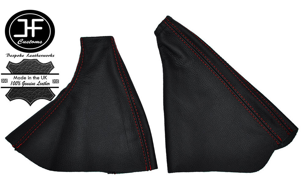 RED STITCH GEAR HANDBRAKE LEATHER GAITERS SET FITS VAUXHALL OPEL ASTRA H MK5