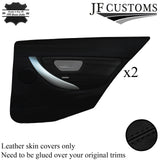 BLACK STITCH 2X REAR DOOR CARD TRIM + ARMREST COVER FOR BMW F30 11-18 SALOON
