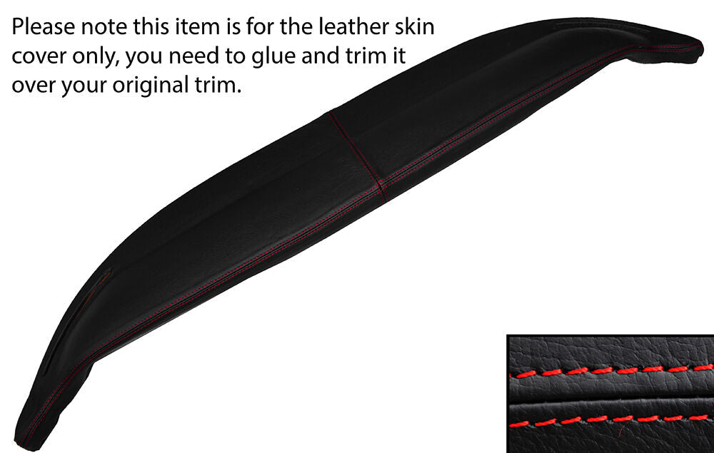 RED STITCH TOP DASH DASHBOARD LEATHER SKIN COVER FITS JAGUAR E TYPE CUSTOM NEW