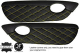 YELLOW DIAMOND STITCH 2X DOOR CARD TRIM LEATHER COVERS FITS MG TF MGTF MK2 00-06