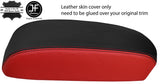 BLACK & RED TOP GRAIN REAL LEATHER ARMREST COVER FITS MAZDA CX5 CX-5 12-15