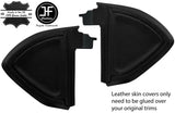 BLACK REAL LEATHER 2x END DASH SIDE TRIM COVERS FOR SMART FORTWO 451 07-14