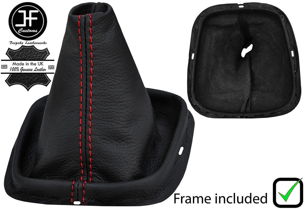 RED STITCH LEATHER GEAR GAITER+PLASTIC FRAME FITS RENAULT SCENIC MK3 09-15
