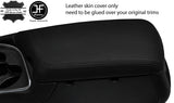 BLACK STITCH NAPPA SMOOTH REAL LEATHER ARMREST COVER FOR DODGE CHALLENGER 15-19