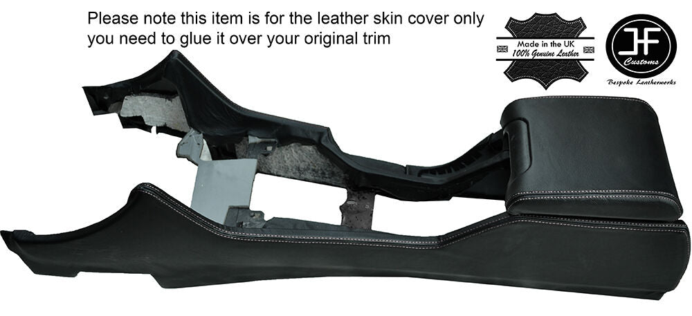 GREY STITCHING CENTRE CONSOLE & ARMREST LEATHER COVERS FITS BMW E39 1996-2003