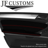 RED STITCH SUEDE 4X DOOR TRIM ARMREST COVER FOR MERCEDES ML W164 05-11