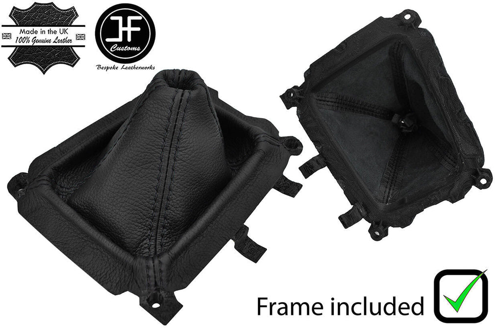 BLACK STITCH LEATHER GEAR GAITER+PLASTIC FRAME FITS MAZDA MX5 MK1 MIATA 89-97