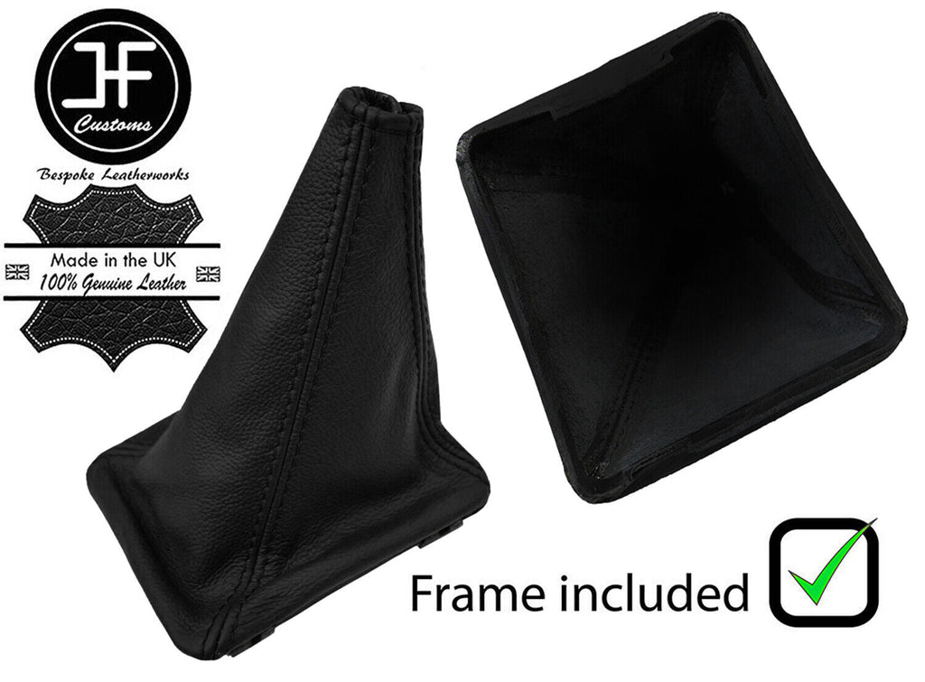 BLACK TOP GRAIN LEATHER GEAR GAITER+PLASTIC FRAME FOR VW GOLF MK1 RABBIT JETTA