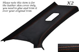 ORANGE STITCH 2X REAR C PILLAR LEATHER COVERS FITS BMW 3 SERIES E46 COUPE 98-05