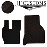ORANGE DIAMOND STITCH VINYL 4XTAILORED FLOOR CARPET FOR VOLVO FH13 12-20  JF1