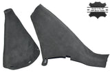 WHITE STITCHING FITS BMW MINI R50 R53 GEAR HANDBRAKE 2001-2006 GRAPHITE SUEDE