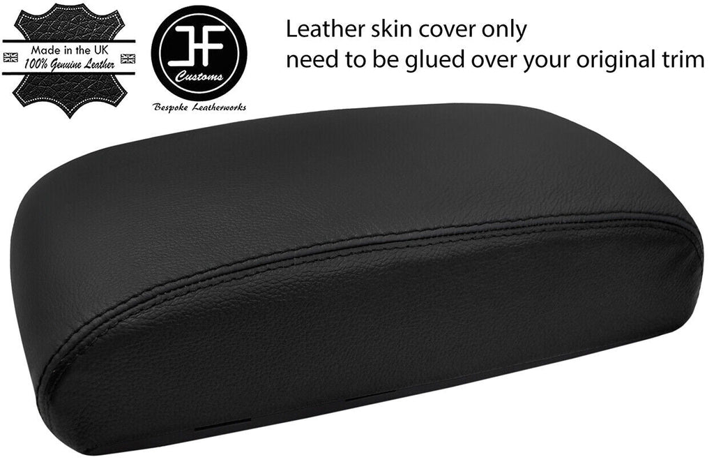 BLACK & BLACK ARMREST REAL LEATHER COVER FOR SUBARU TRIBECA B9 2008-2014
