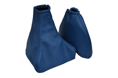 BLUE  GAITERS SET FITS JAGUAR X TYPE 2001-2009 LEATHER GEAR & HANDBRAKE GAITER