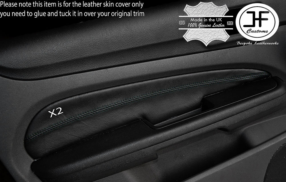 BLACK STITCH 2X FRONT DOOR CARD TRIM COVERS FITS FORD FOCUS MK3 08-11 5 DOOR