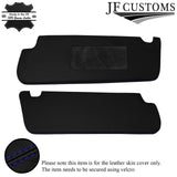 BLUE  STITCHING 2X SUN VISORS LEATHER COVERS FITS FORD TRANSIT CUSTOM MK8 13-17