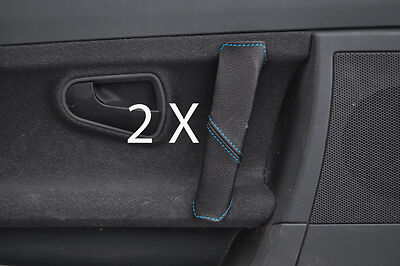 blue stitch FITS SMART ROADSTER 03-05 2X DOOR HANDLE LEATHER COVERS CUSTOM NEW