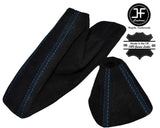 BLUE STITCH FOR BMW 1 SERIES E81 E82 E87 E88 2005-2012 AUTO BLACK SUEDE SET