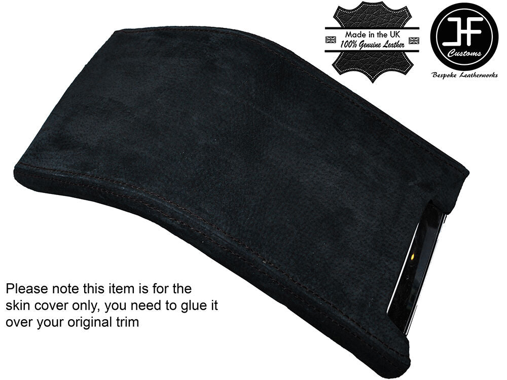 BLACK STITCHING SUEDE ARMREST COVER FITS FORD MUSTANG 2010-2014 CUSTOM NEW