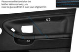 BLUE STITCH 2X FRONT DOOR CARD LEATHER COVERS FITS BMW E36 SALOON SEDAN 91-98