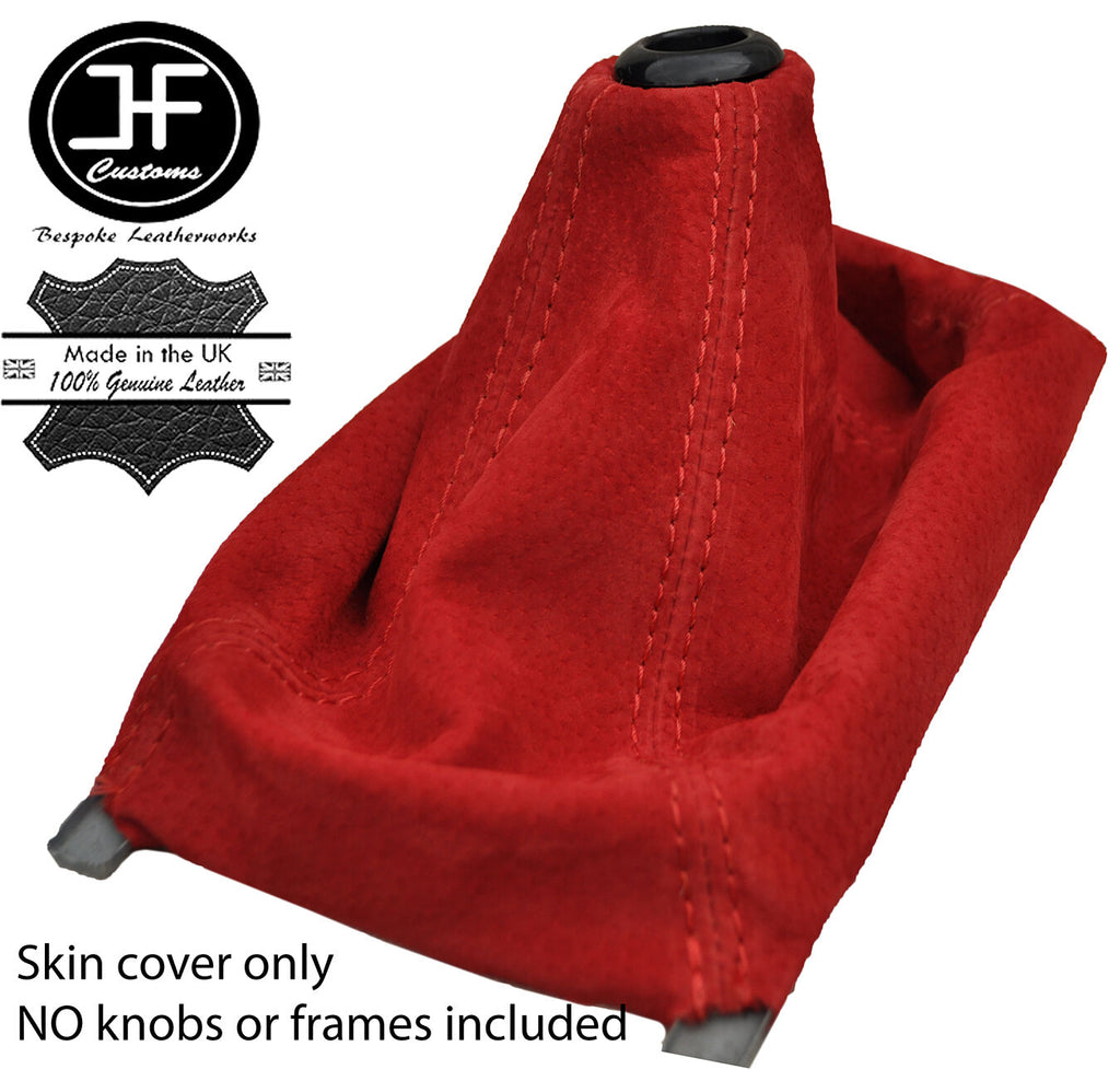 RED REAL SUEDE MANUAL GEAR GAITER  FITS ACURA INTEGRA 1990-2001 CUSTOM NEW