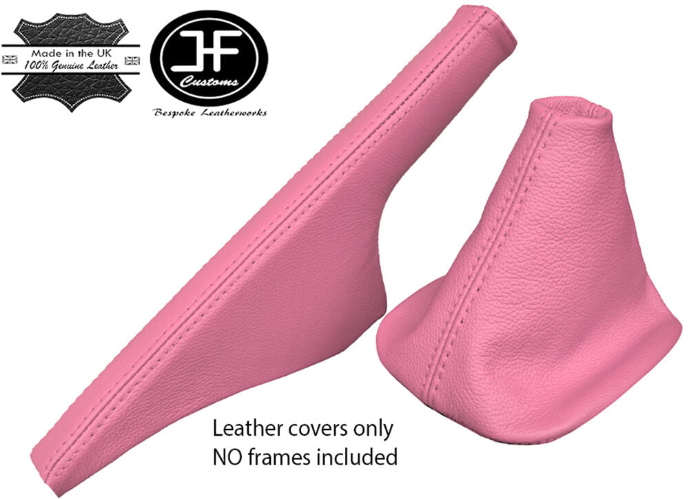 PINK ITALIAN LEATHER FOR VW GOLF MK4 4 IV BORA 98-05 GEAR&HANDBRAKE GAITERS