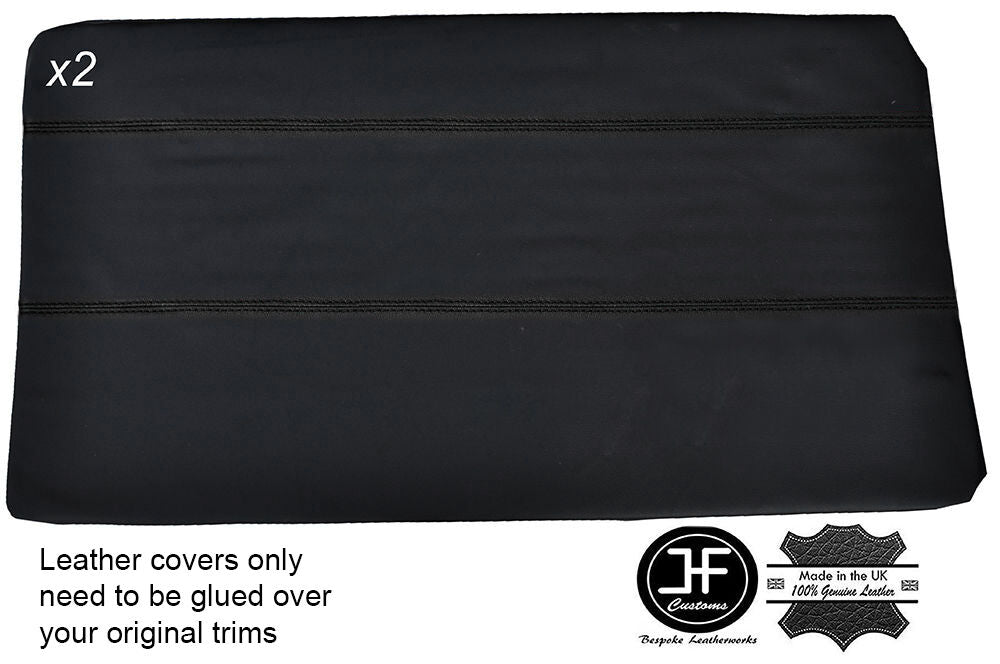 BLACK STITCH 2X FRONT FULL DOOR CARD LEATHER COVER FITS BMW E10 2002 1802 Tii