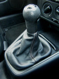WHITE DOUBLE STITCHING FITS VW GOLF 4 Mk4 & BORA 1998-2005 BLACK GEAR GAITER