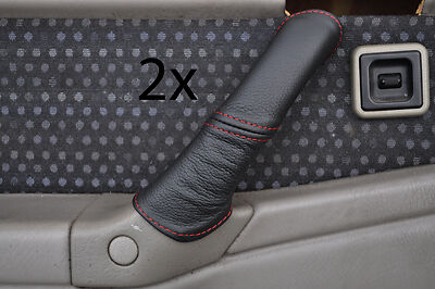 red stitching FITS ROVER 200 216 218 96-99 2 x DOOR HANDLES LEATHER COVERS
