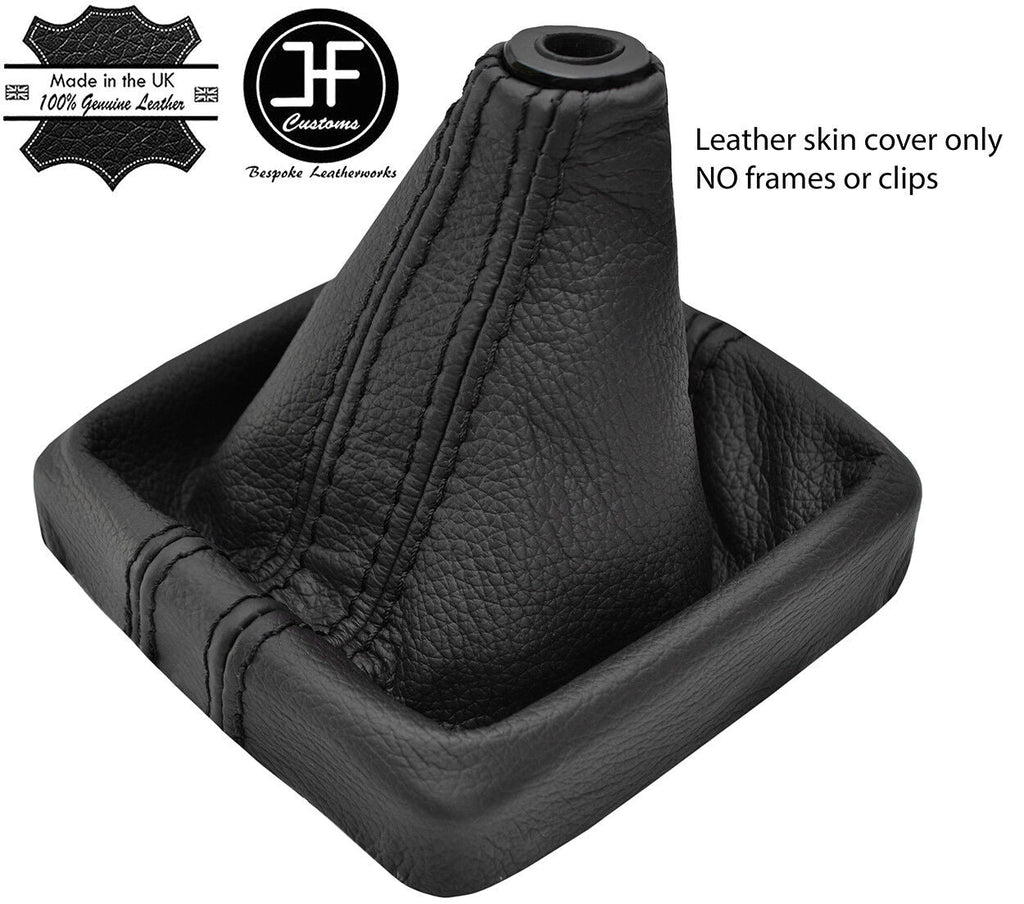 BLACK & BLACK STRIPE LEATHER GEAR GAITER FOR MITSUBISHI LANCER EVO 10 X 08-16