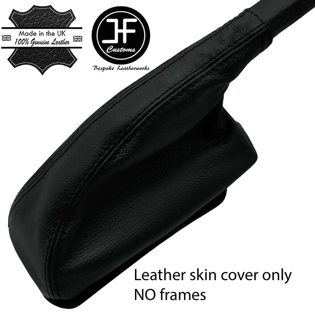 BLACK STITCH LEATHER COVER HANDBRAKE GAITER OVER RUBBER FOR FORD GRANADA MK1