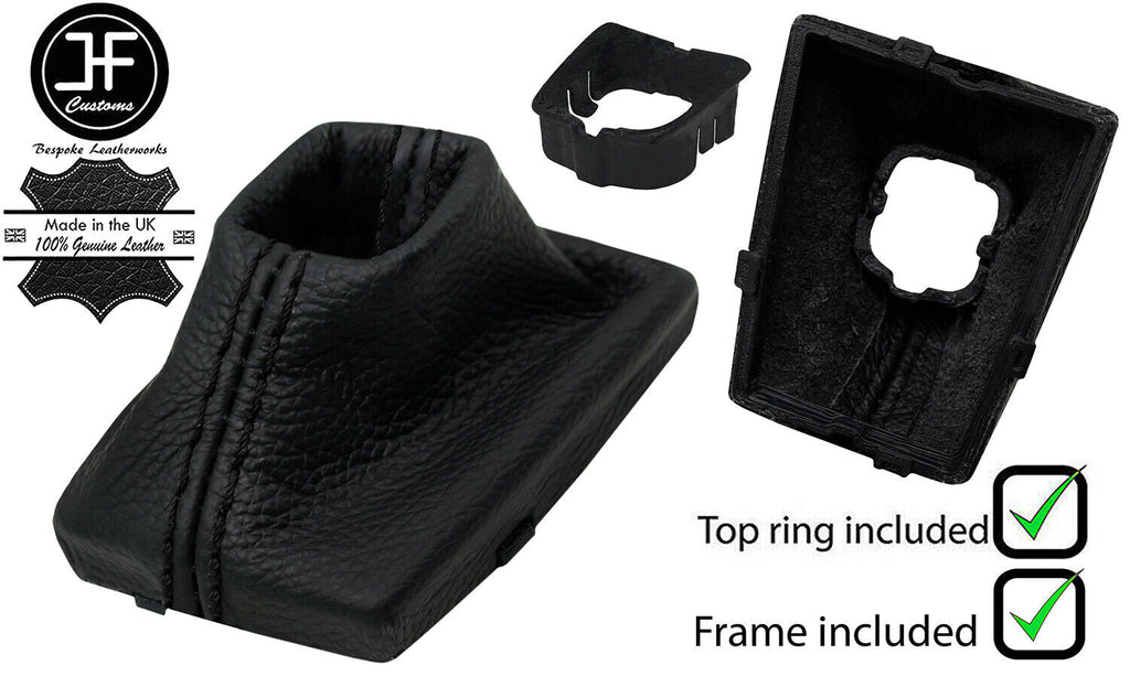 BLACK STITCH LEATHER AUTOMATIC STRONIC GEAR+FRAME+TOP RING FOR AUDI A4 B9 15-20
