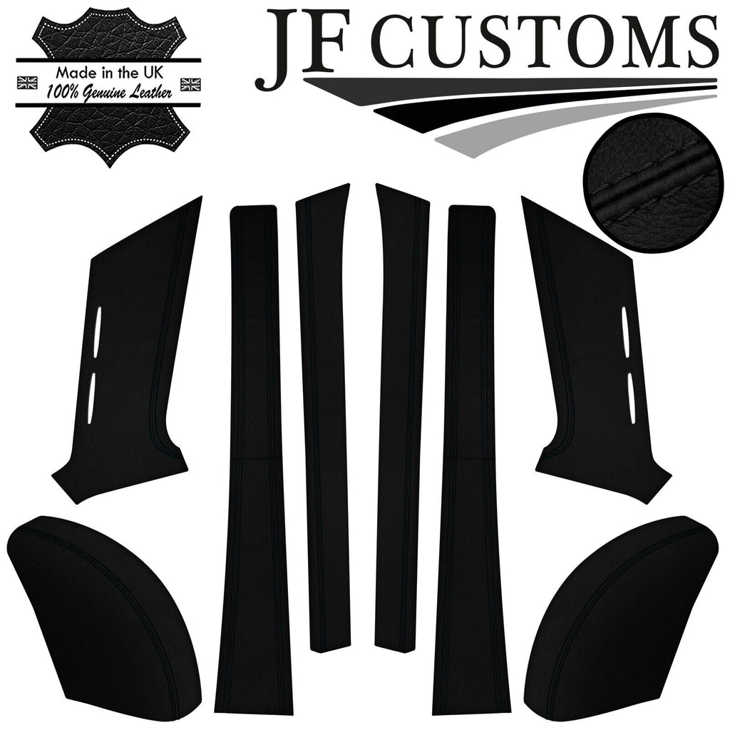 BLACK STITCH 2X A B C PILLAR KIT+ 2X REAR TRIM COVERS FOR DATSUN 510 1600 SEDAN