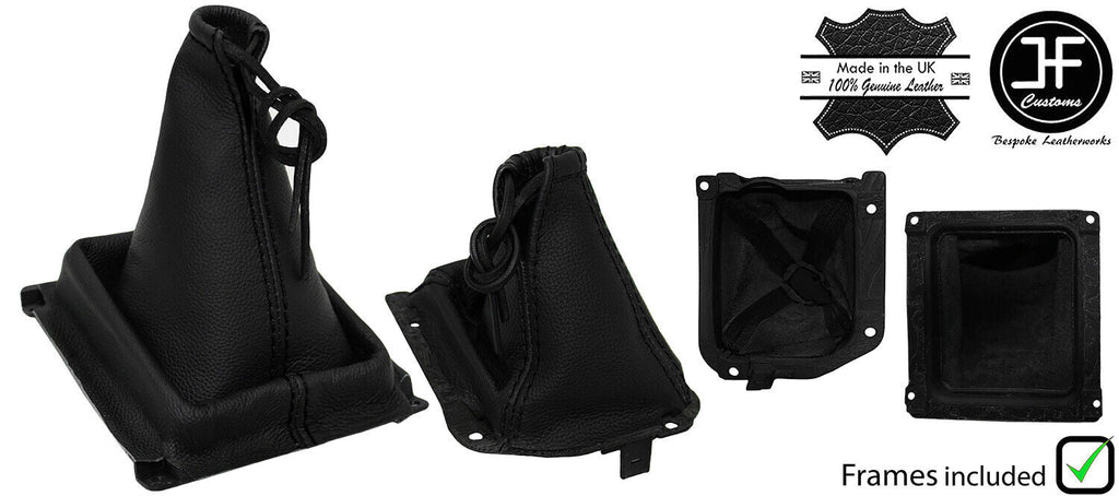 BLACK STITCH LEATHER MANUAL GEAR + HI LOW GAITER +FRAMES FOR KIA SPORTAGE 95-03
