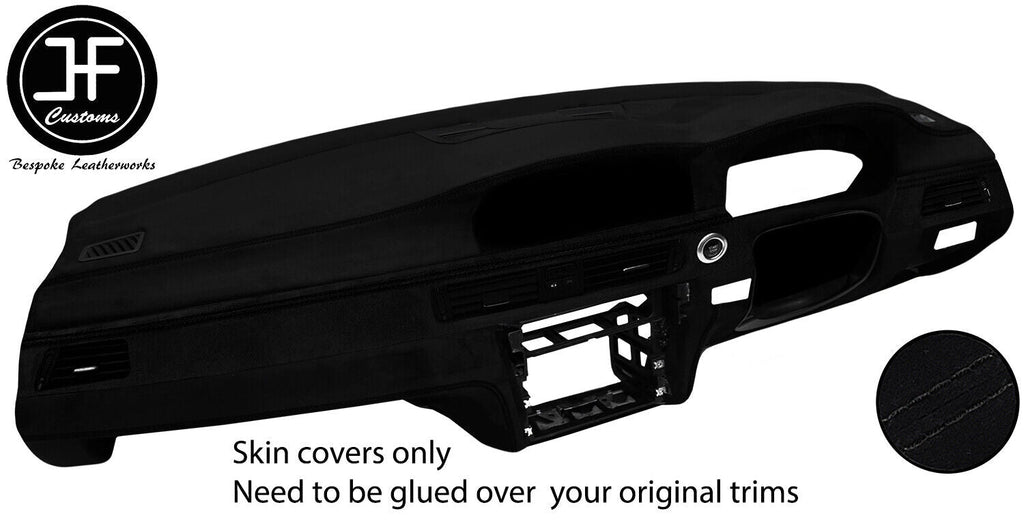 BLACK STITCH FULL DASHBOARD KIT LUXE SUEDE COVER FOR BMW E90 E91 E92 E93 SATNAV