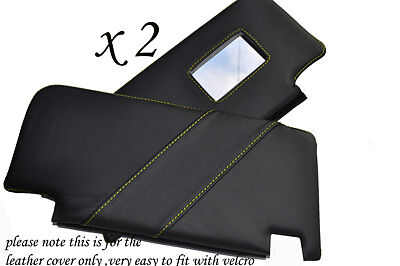 YELLOW STITCH FITS HONDA CIVIC & CIVIC TYPE R 96-00 2X SUN VISORS LEATHER COVERS