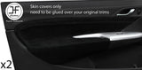 BLACK STICH 2X DOOR CARD &ARMREST TRIM SUEDE COVER FOR HONDA CIVIC TYPE R 06-12