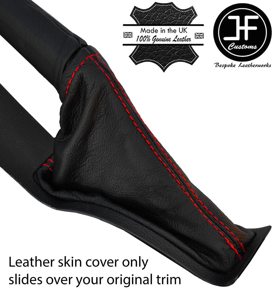 RED STITCH TOP GRAIN LEATHER HANDBRAKE GAITER FITS FORD FOCUS 2014-2018