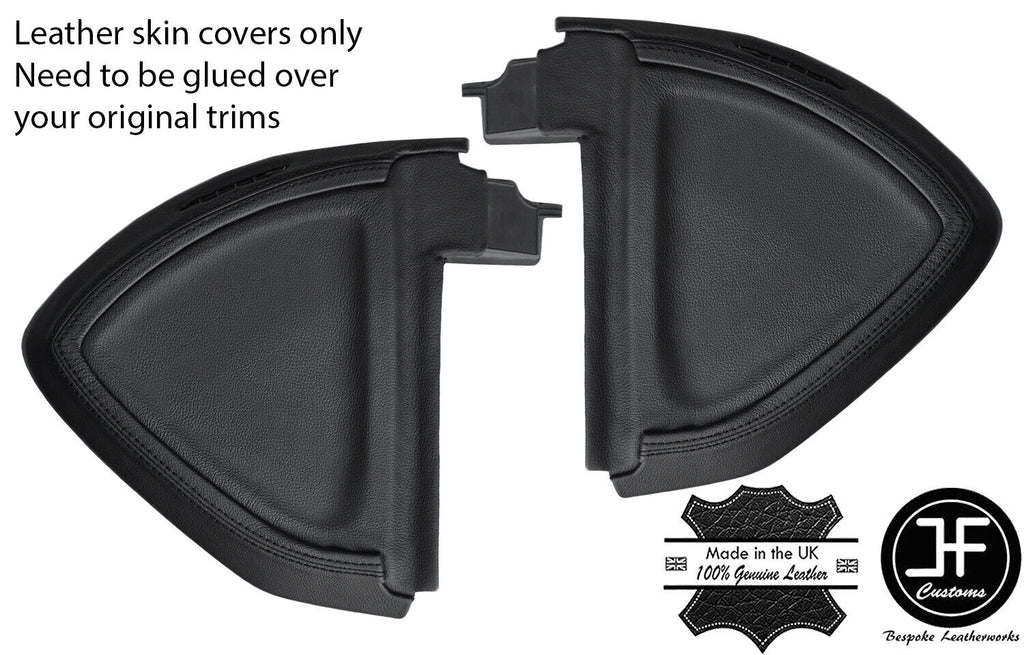 BLACK STITCH 2X END DASH SIDE TRIM LEATHER COVER FOR SMART FORTWO 451 2007-2014