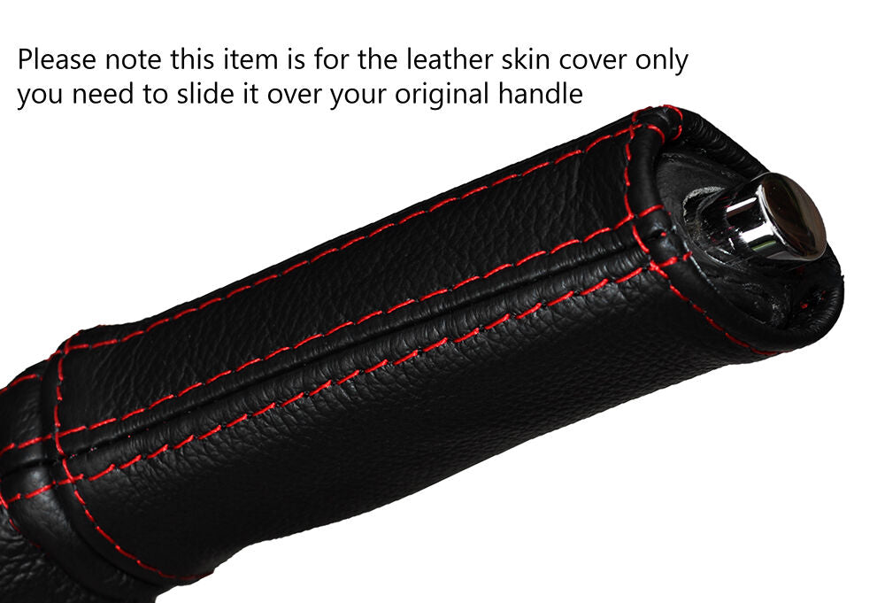 RED STITCH HANDBRAKE HANDLE LEATHER SKIN COVER FITS FORD MUSTANG 2010-2014