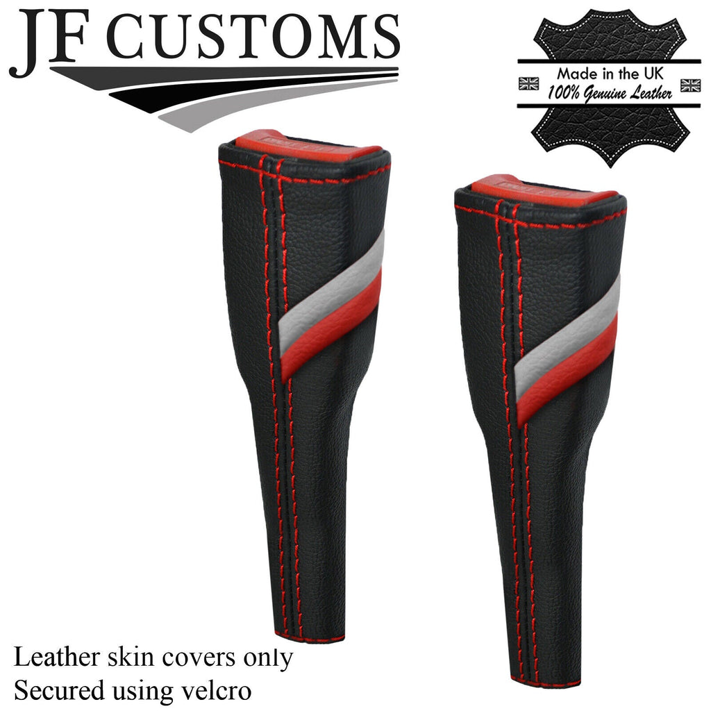 RED STITCH SPORT STRIPES 2X SEAT BELT LONG COVERS FOR AUDI A4 B8 2008-2015