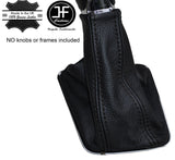 BLACK STITCHING MANUAL LEATHER GEAR GAITER FITS SKODA RAPID 2013-2016 CUSTOM NEW
