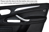 BLACK STITCH 2X FRONT DOOR CARD SKIN COVERS FITS FORD GALAXY MK3 S-MAX 06-15