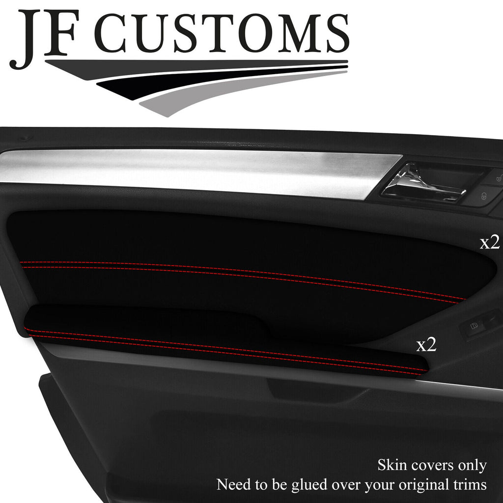 RED STITCH SUEDE 2X FRONT DOOR TRIM ARMREST COVER FOR MERCEDES ML W164 05-11