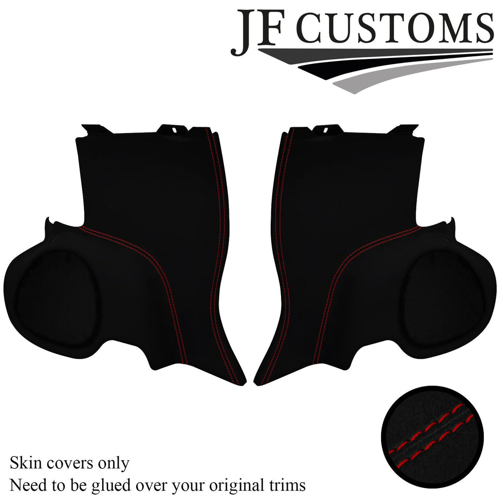 D RED STITCH SUEDE 2X REAR SPEAKER PANEL TRIM COVERS FOR CORVETTE C5 97-04