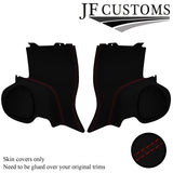 D RED STITCH SUEDE 2X REAR SPEAKER PANEL TRIM COVERS FOR CORVETTE C5 97-04